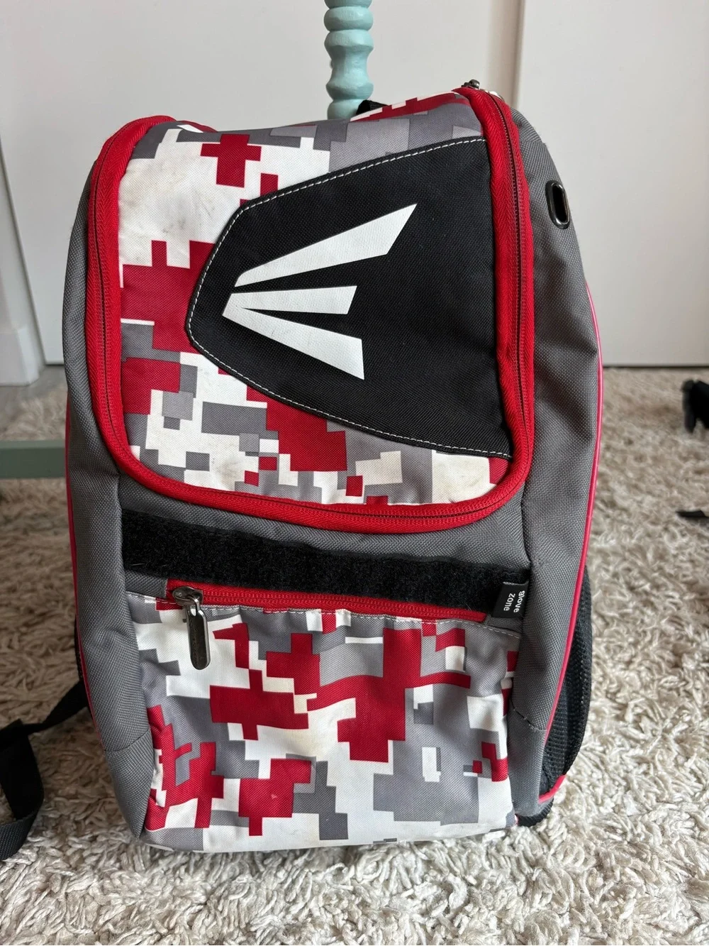 *sold* Easton tee ball Black/Gray/Red Backpack, good condition